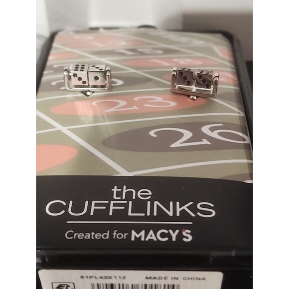 new MACYS vintage ROTATING rolling double Dice Cufflinks gambling casino metal - Picture 5 of 7